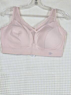 Yvette Light Pink Wireless Support Bra with Mesh Detail Size M